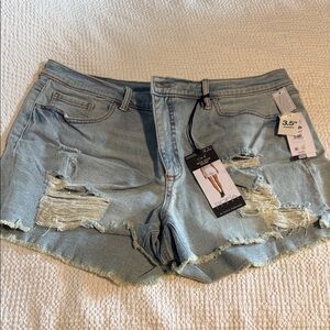 Sofia Vergara light Blue Distressed Denim Women's Shorts